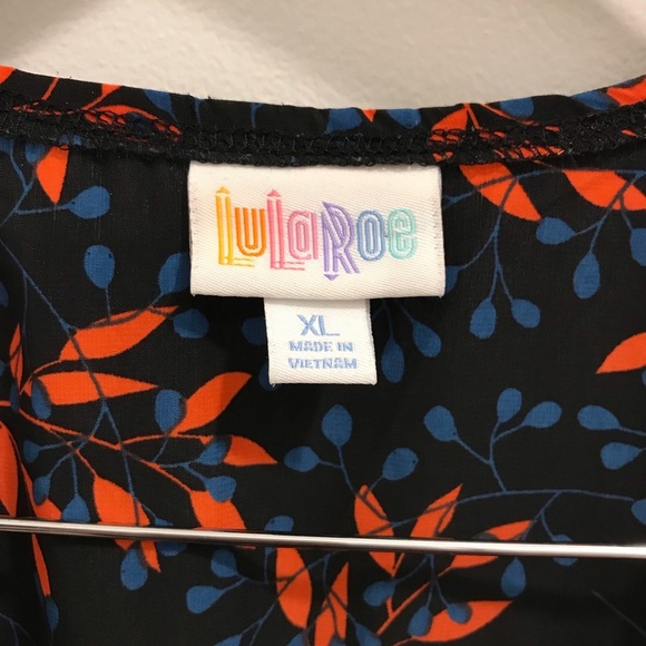 Lularoe Joy Vest XL Black Blue Red Duster - Picture 3 of 9